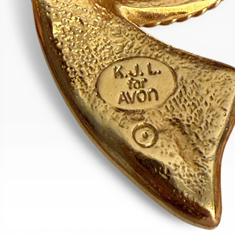 K.J.L.‎ for Avon Vintage Black Enamel Gold Tone Bow bolo Kenneth Jay Lane - Picture 7 of 8